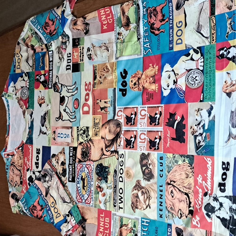 Dog Print Short Sleeve Tee - Multicolor